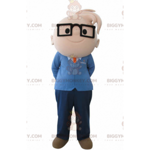 Boy BIGGYMONKEY™ mascot costume with glasses. Engineer