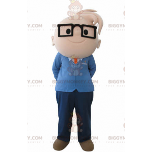 Kostým maskota chlapce BIGGYMONKEY™ s brýlemi. Kostým maskota