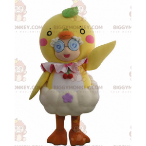BIGGYMONKEY™ Mascot Costume Girl Dressed As Giant Chick –