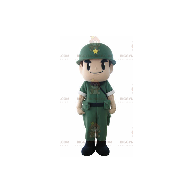Costume de mascotte BIGGYMONKEY™ de soldat de militaire avec un Costume de mascotte BIGGYMONKEY™ de soldat de militaire avec un