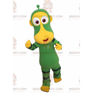 Grøn og gul abe BIGGYMONKEY™ maskotkostume. Futuristisk