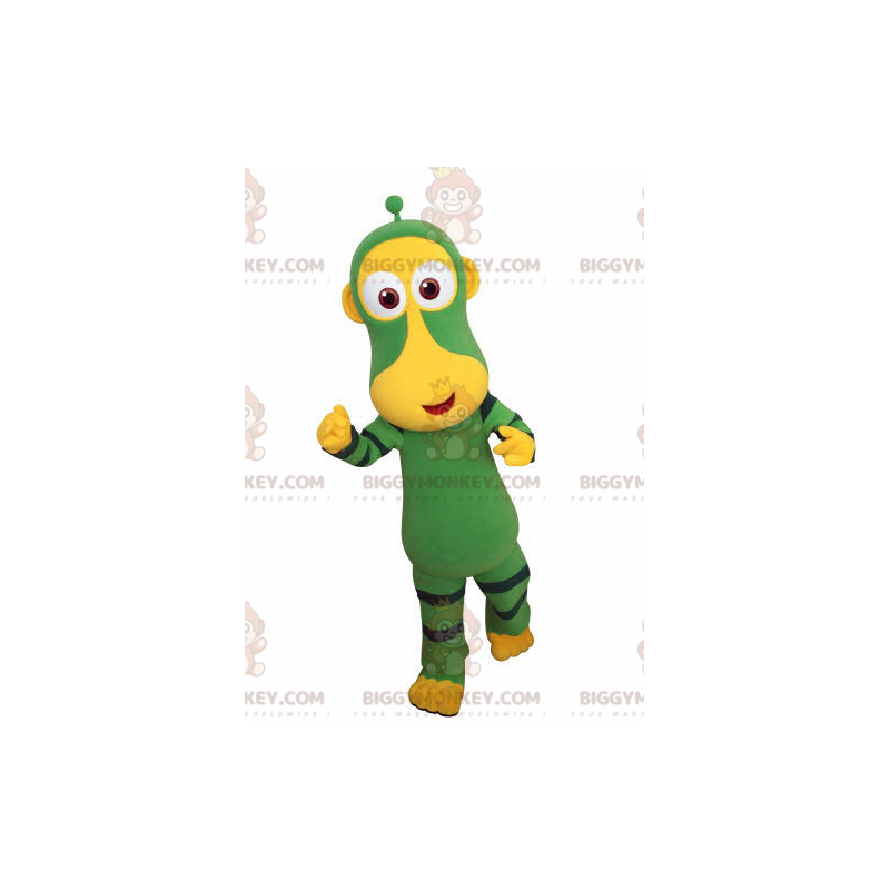 Costume de mascotte BIGGYMONKEY™ de singe vert et jaune. Costume de mascotte BIGGYMONKEY™ de singe vert et jaune.