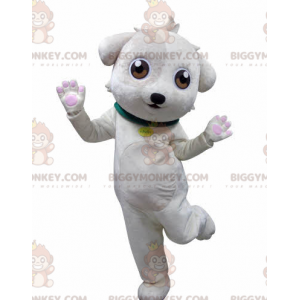 Soft and Cute White Dog BIGGYMONKEY™ Mascot Costume –