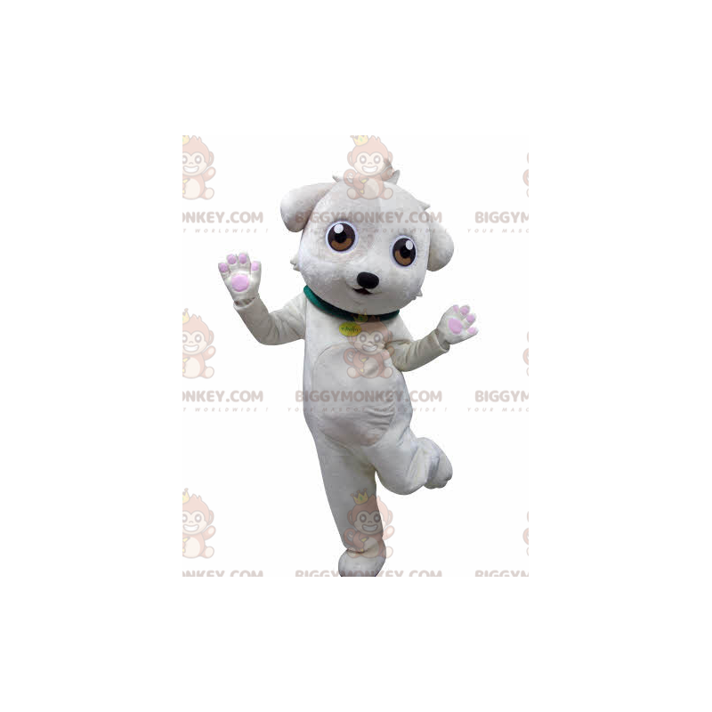 Soft and Cute White Dog BIGGYMONKEY™ Mascot Costume -