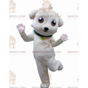 Soft and Cute White Dog BIGGYMONKEY™ Mascot Costume -