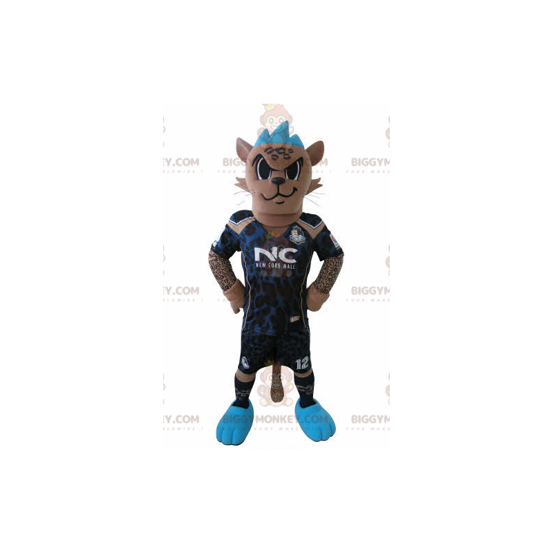 BIGGYMONKEY™ Mascot Costume of Tiger in Footballer Outfit with