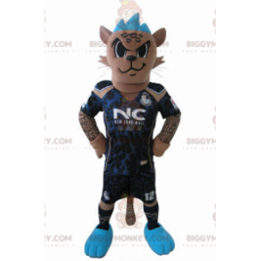 Kostým maskota BIGGYMONKEY™ tygra ve fotbalovém outfitu s