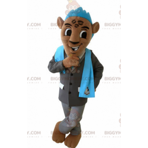 Costume da mascotte BIGGYMONKEY™ tigre marrone con abito e