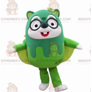 BIGGYMONKEY™ Vihreä liito-orava maskottiasu lasilla -