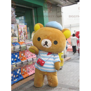 Traje de mascote BIGGYMONKEY™ de ursinho de pelúcia marrom