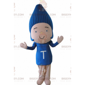 BIGGYMONKEY™ Funny Man Blue Hair Mascot Costume -