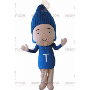 BIGGYMONKEY™ Disfraz de mascota de pelo azul de hombre