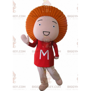 BIGGYMONKEY™ Funny Man oranje haar mascotte kostuum - Heren mascottes - BIGGYMONKEY_04725 - BiggyMonkey.com
