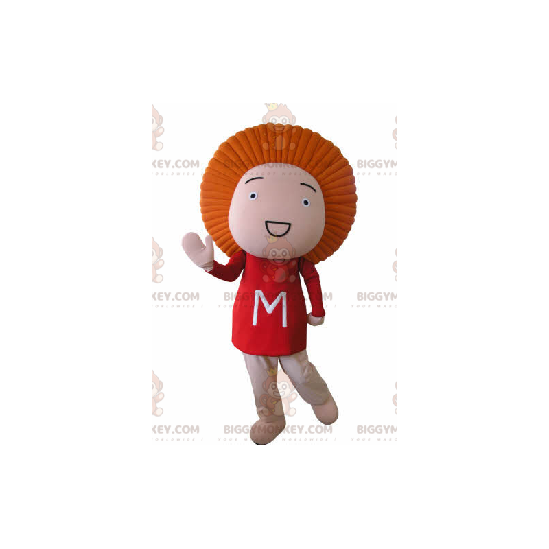BIGGYMONKEY™ Funny Man oranje haar mascotte kostuum - Heren mascottes - BIGGYMONKEY_04725 - BiggyMonkey.com