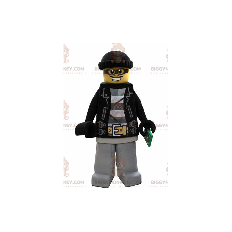 Costume de mascotte BIGGYMONKEY™ de lego habillé en bandit avec