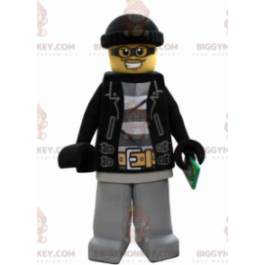 Costume de mascotte BIGGYMONKEY™ de lego habillé en bandit avec