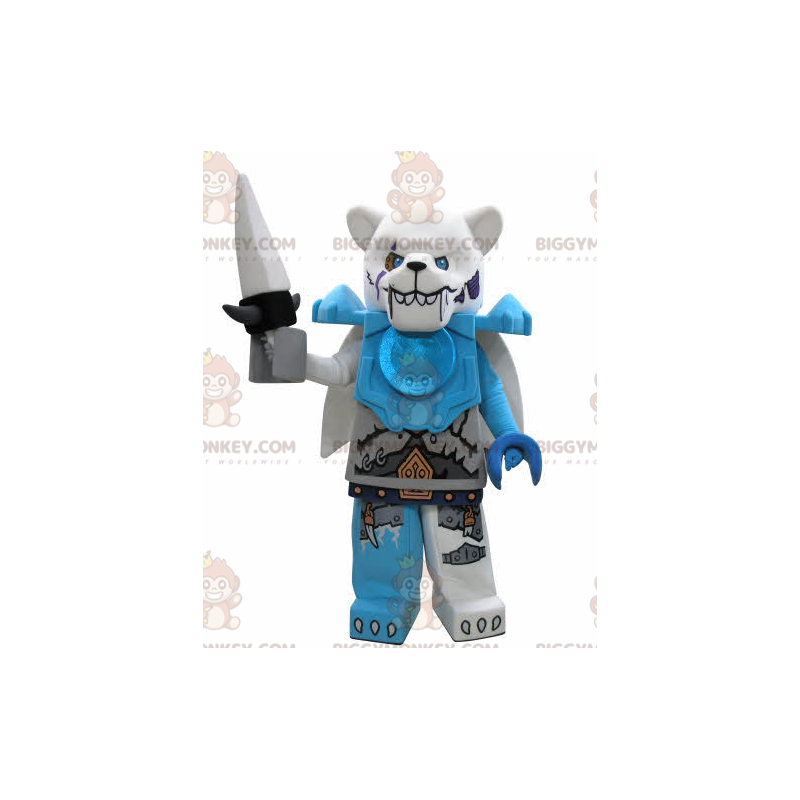 Dårlig isbjørn Lego BIGGYMONKEY™ maskotkostume - Bjørn maskot - BIGGYMONKEY_04728 - BiggyMonkey.com