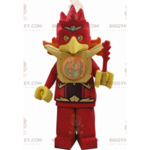 BIGGYMONKEY™ Lego punainen ja keltainen Eagle Bird -maskottiasu - Lintu maskotti - BIGGYMONKEY_04729 - BiggyMonkey.com