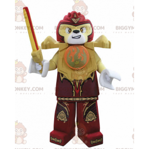 Traje de mascote Lego BIGGYMONKEY™ Tigre amarelo e vermelho com