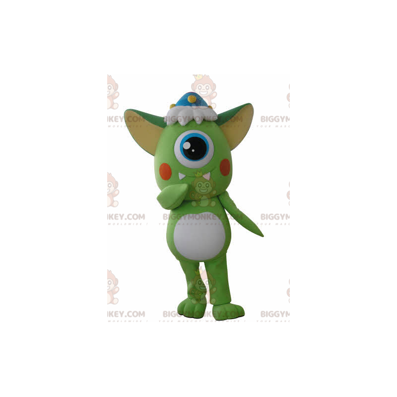 Green and White Cyclops Alien BIGGYMONKEY™ Mascot Costume -