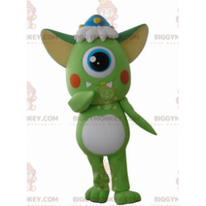 Green and White Cyclops Alien BIGGYMONKEY™ Mascot Costume -