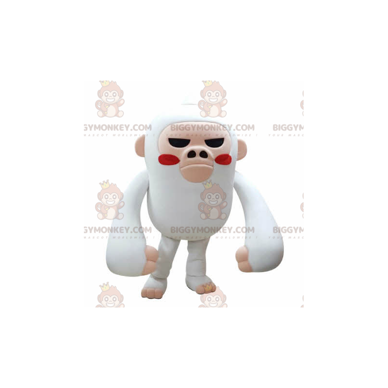 Costume da mascotte BIGGYMONKEY™ scimmia bianca e rosa Costume da mascotte BIGGYMONKEY™ scimmia bianca e rosa