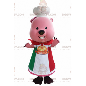 BIGGYMONKEY™ Pink Groundhog Beaver Mascot Costume with Hat and