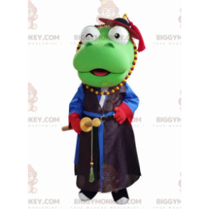 BIGGYMONKEY™ Mascot Costume Green Dragon In Samurai Outfit –