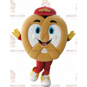 Very Smiling Giant Pretzel BIGGYMONKEY™ Mascot Costume -