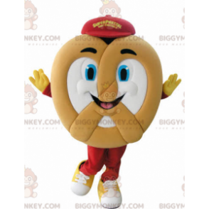 Very Smiling Giant Pretzel BIGGYMONKEY™ Mascot Costume -
