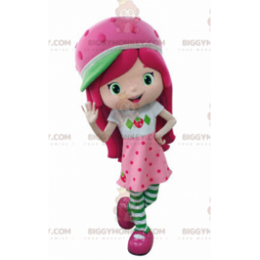 BIGGYMONKEY™ Strawberry Shortcake Famous Girl Rosa Mascot