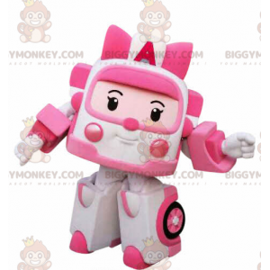 BIGGYMONKEY™ Mascot Costume White and Pink Transformers Toy