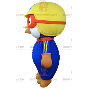 Στολή μασκότ White Bird BIGGYMONKEY™ ντυμένη με πολύχρωμη στολή