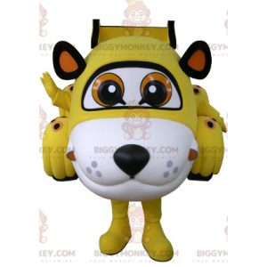 Yellow White and Black Tiger Car BIGGYMONKEY™ Mascot Costume -
