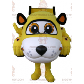 Kostým maskota BIGGYMONKEY™ do auta žlutého bílého a černého