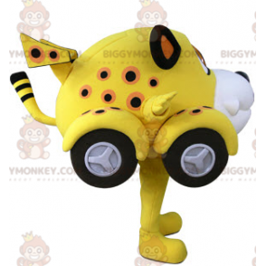Geel witte en zwarte tijgerauto BIGGYMONKEY™ mascottekostuum -