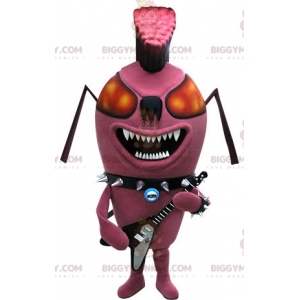 Στολή μασκότ Punk Insect Pink Ant BIGGYMONKEY™. Στολή ροκ