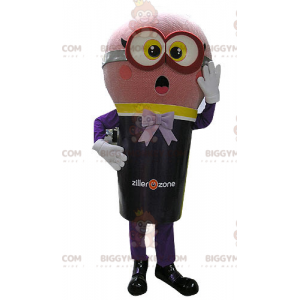 BIGGYMONKEY™ Mascot Costume Giant Pink And Black Micro Looking