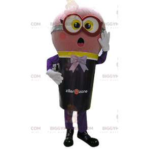 BIGGYMONKEY™ Costume da mascotte Micro gigante rosa e nero che