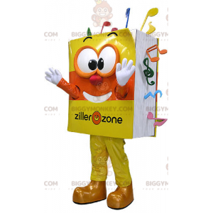 Very Smiling Yellow and Orange Music Book BIGGYMONKEY™ Mascot