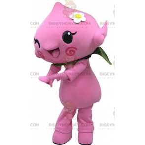 Kostým maskota růžového muže BIGGYMONKEY™. Kostým maskota
