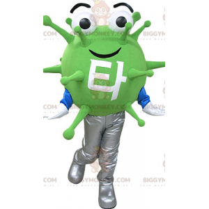 Costume mascotte BIGGYMONKEY™ Microbo verde virus. Costume da