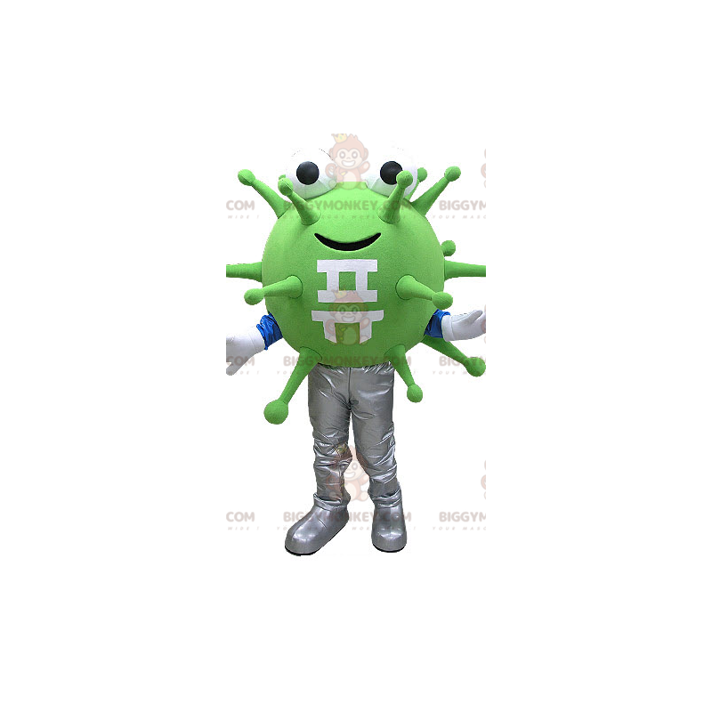 Gröna virusbakterier BIGGYMONKEY™ Maskotdräkt. Alien Gröna virusbakterier BIGGYMONKEY™ Maskotdräkt. Alien