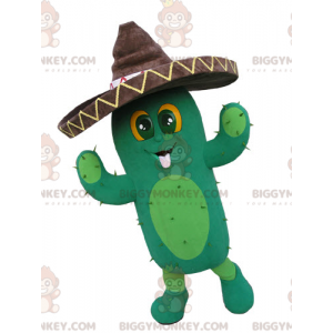 Giant Cactus BIGGYMONKEY™ Mascot Costume with Sombrero -