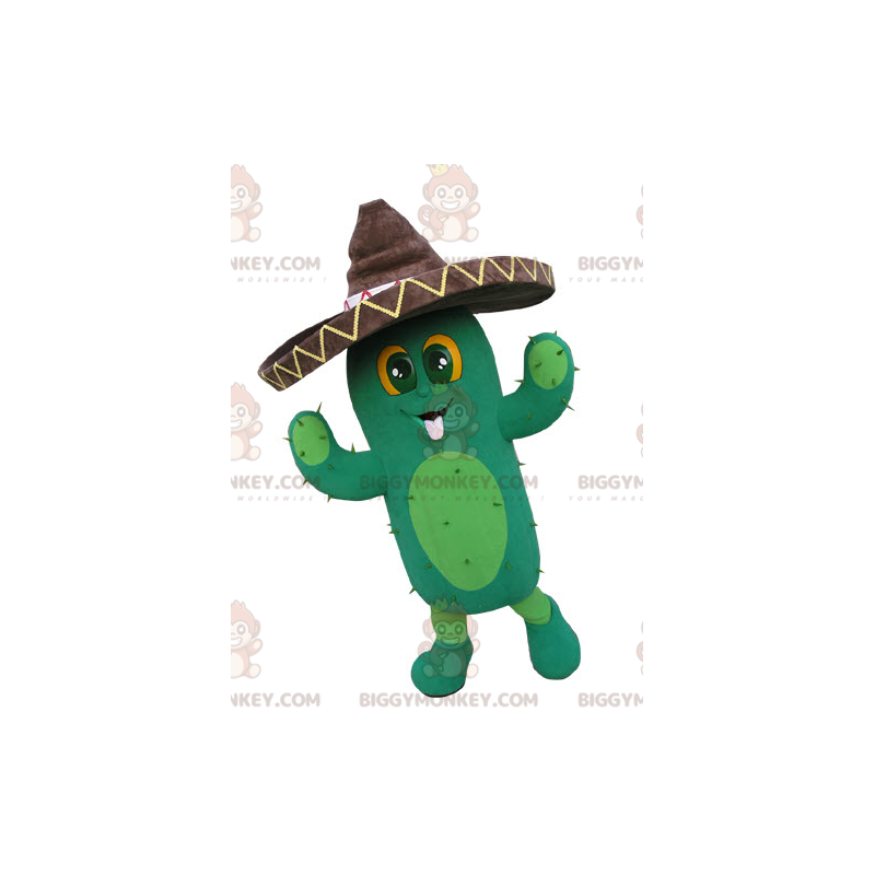 Giant Cactus BIGGYMONKEY™ maskotkostume med Sombrero - Plant maskoter - BIGGYMONKEY_04781 - BiggyMonkey.com