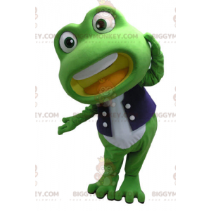 Kostým obřího maskota zelené a bílé žáby BIGGYMONKEY™ –