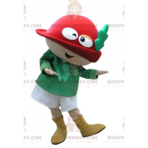 BIGGYMONKEY™ Disfraz de mascota de duende verde y rojo con sombrero - Mascotas de hombres - BIGGYMONKEY_04784 - BiggyMonkey.com