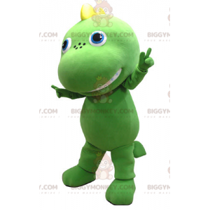 Costume de mascotte BIGGYMONKEY™ de dragon vert et jaune géant