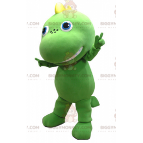 Costume de mascotte BIGGYMONKEY™ de dragon vert et jaune géant