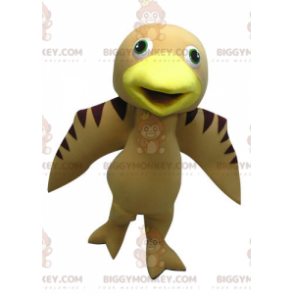 Brun og gul beige fugl BIGGYMONKEY™ maskotkostume -